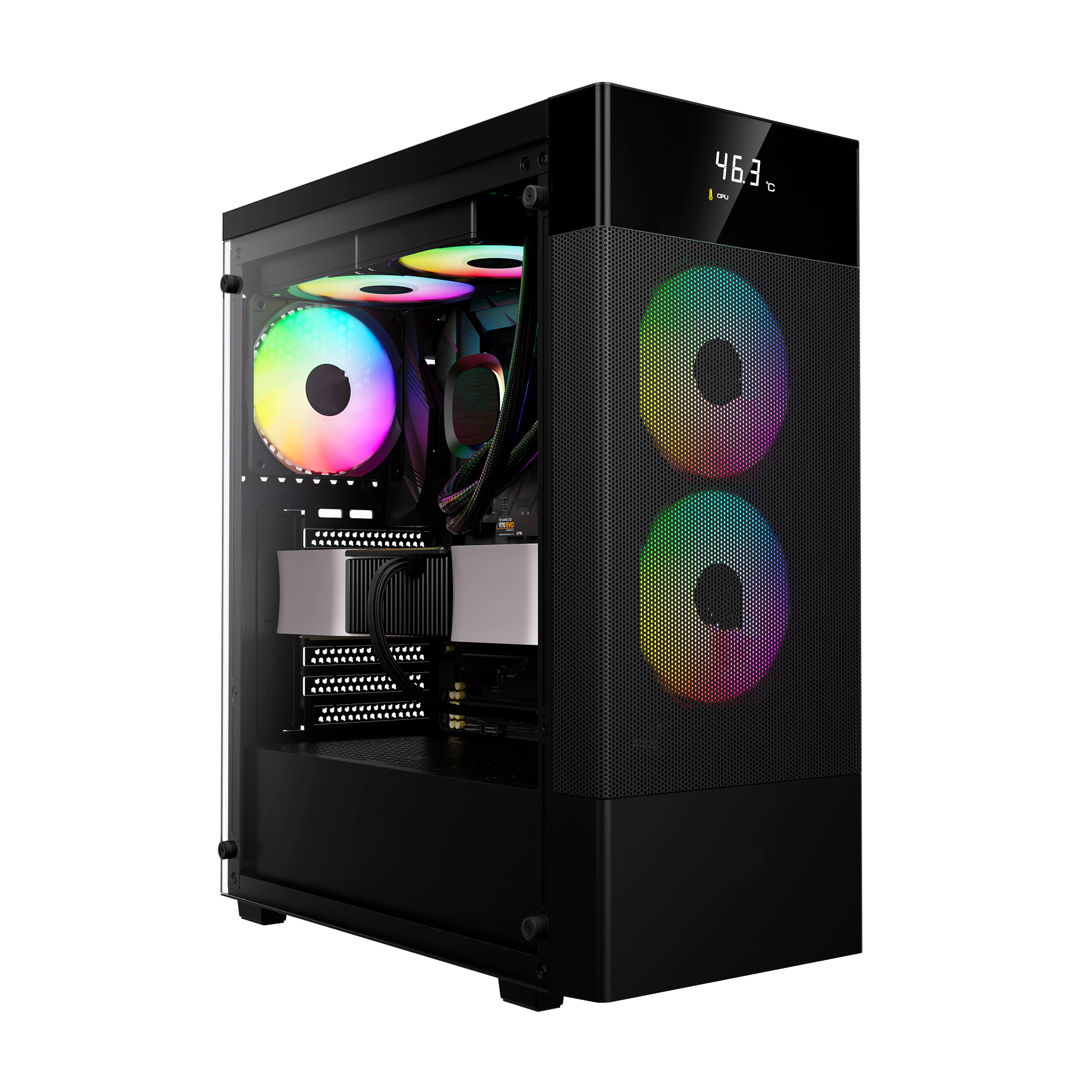 KAIROS PC Gaming RYZEN 7 5700 6 Core fino a 4.40GHz, RTX 3050 6GB, Ram 16Gb 3200MHz, SSD NVMe 1000GB, WiFi, Windows 11 pro, Pc Desktop Gaming